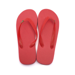 Slippers met logobedrukking en Braziliaanse vlag kleur rood derde weergave