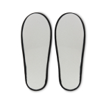 Hotelslippers met logobedrukking, gemaakt van polyester kleur zwart derde weergave