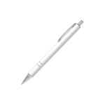 Personaliseerbare aluminium pen met modern design en blauwe inkt kleur wit