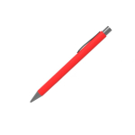 Aluminium balpen met comfortabele rubberafwerking en blauwe inkt kleur rood