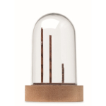 Kerstornament van hout in doorzichtige behuizing met LED-licht kleur hout zevende weergave