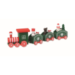 Houten trein met poppetjes en kerstthema, personaliseerbaar kleur gemengd
