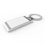Gebogen metalen sleutelhanger met moderne stijl kleur zilver