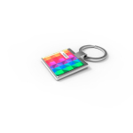 Verchroomde metalen sleutelhanger met glanzende afwerking kleur zilver