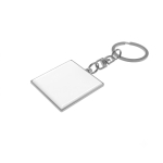 Vierkante metalen sleutelhanger met een elegant en stevig ontwerp kleur zilver