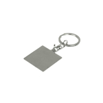 Vierkante metalen sleutelhanger met een elegant en stevig ontwerp kleur zilver