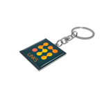 Vierkante metalen sleutelhanger met een elegant en stevig ontwerp kleur zilver