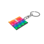 Vierkante metalen sleutelhanger met een elegant en stevig ontwerp kleur zilver