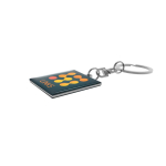Vierkante metalen sleutelhanger met een elegant en stevig ontwerp kleur zilver