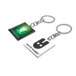 Vierkante metalen sleutelhanger met een elegant en stevig ontwerp kleur zilver
