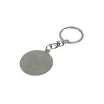 Ronde metalen sleutelhanger full colour personaliseerbaar kleur zilver