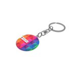 Ronde metalen sleutelhanger full colour personaliseerbaar kleur zilver