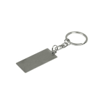 Rechthoekige metalen sleutelhanger full colour personaliseerbaar kleur zilver