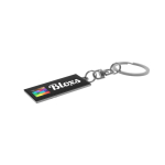 Rechthoekige metalen sleutelhanger full colour personaliseerbaar kleur zilver