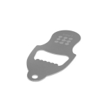 Metalen sleutelhanger flesopener met muntje voor winkelwagen kleur zilver