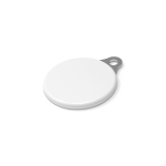 Metalen sleutelhanger met rond winkelwagenmuntje kleur zilver