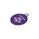 Metalen sleutelhanger met rond winkelwagenmuntje kleur zilver