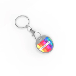 Stevige metalen sleutelhanger met winkelwagenmuntje kleur zilver