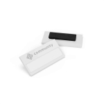 Herbruikbare magnetische badgehouder voor events kleur wit
