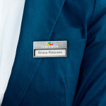 Herbruikbare magnetische badgehouder voor events kleur zilver