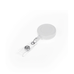 Uittrekbare plastic badgehouder met clip voor professioneel gebruik kleur wit