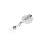 Uittrekbare plastic badgehouder met clip voor professioneel gebruik kleur wit