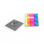 Ovale metalen pin met bolle afwerking en veilige sluiting