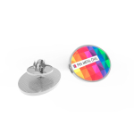 Middelgrote rechthoekige metalen pin met bolle afwerking