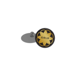 Kleine vierkante metalen pin met glanzende afwerking