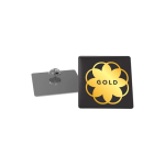 Kleine vierkante metalen pin met glanzende afwerking