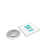 Metalen pin voor kleding met ronde magneetsluiting met afdrukgebied