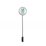 Ronde metalen reverspin voor congressen en bedrijfsevents met afdrukgebied