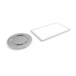 Metalen kledingpin met grote rechthoekige magneetsluiting kleur zilver