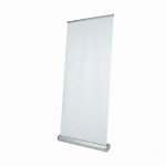 Middelgrote roll-up banner met draagtas, gemaakt in Europa kleur zilver