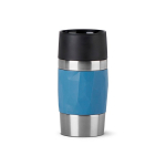 Compacte lekvrije thermobeker van roestvrij staal voor onderweg kleur blauw