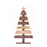 Kerstboom van hout voor decoratie, personaliseerbaar kleur hout weergave met bedrukking