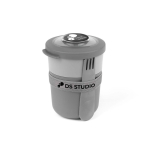 Hermetische kunststof lunchbox met 2-in-1 bestek, gemaakt in de EU kleur grijs