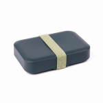 Lunchbox van gerecycled kunststof met elastische band kleur grijs