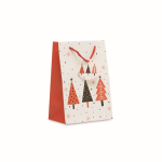 Kleine cadeauzak van papier met kerstthema kleur wit