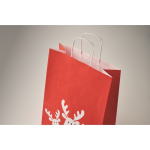 Kleine kerst cadeauzak van papier, gemaakt in de EU kleur rood foto bekijken tweede weergave