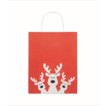Kleine kerst cadeauzak van papier, gemaakt in de EU kleur rood derde weergave