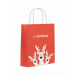 Kleine kerst cadeauzak van papier, gemaakt in de EU kleur rood hoofdweergave