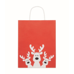 Middelgrote kerst geschenkzak van papier, gemaakt in de EU kleur rood derde weergave