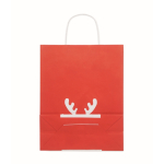 Middelgrote kerst geschenkzak van papier, gemaakt in de EU kleur rood vierde weergave