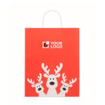 Grote kerst geschenkzak van papier, gemaakt in de EU kleur rood weergave met bedrukking