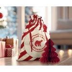 Grote kerst geschenkzak met touwsluiting 50x70cm kleur rood tweede sfeervolle weergave 2