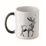 Keramische mok met kerstdesign en passend handvat 300ml kleur zwart