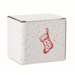 Keramische mok met kerstdesign en passend handvat 300ml kleur rood derde weergave