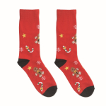 Paar kerst sokken met label om te personaliseren kleur rood tweede weergave