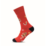 Paar kerst sokken met label om te personaliseren kleur rood zevende weergave